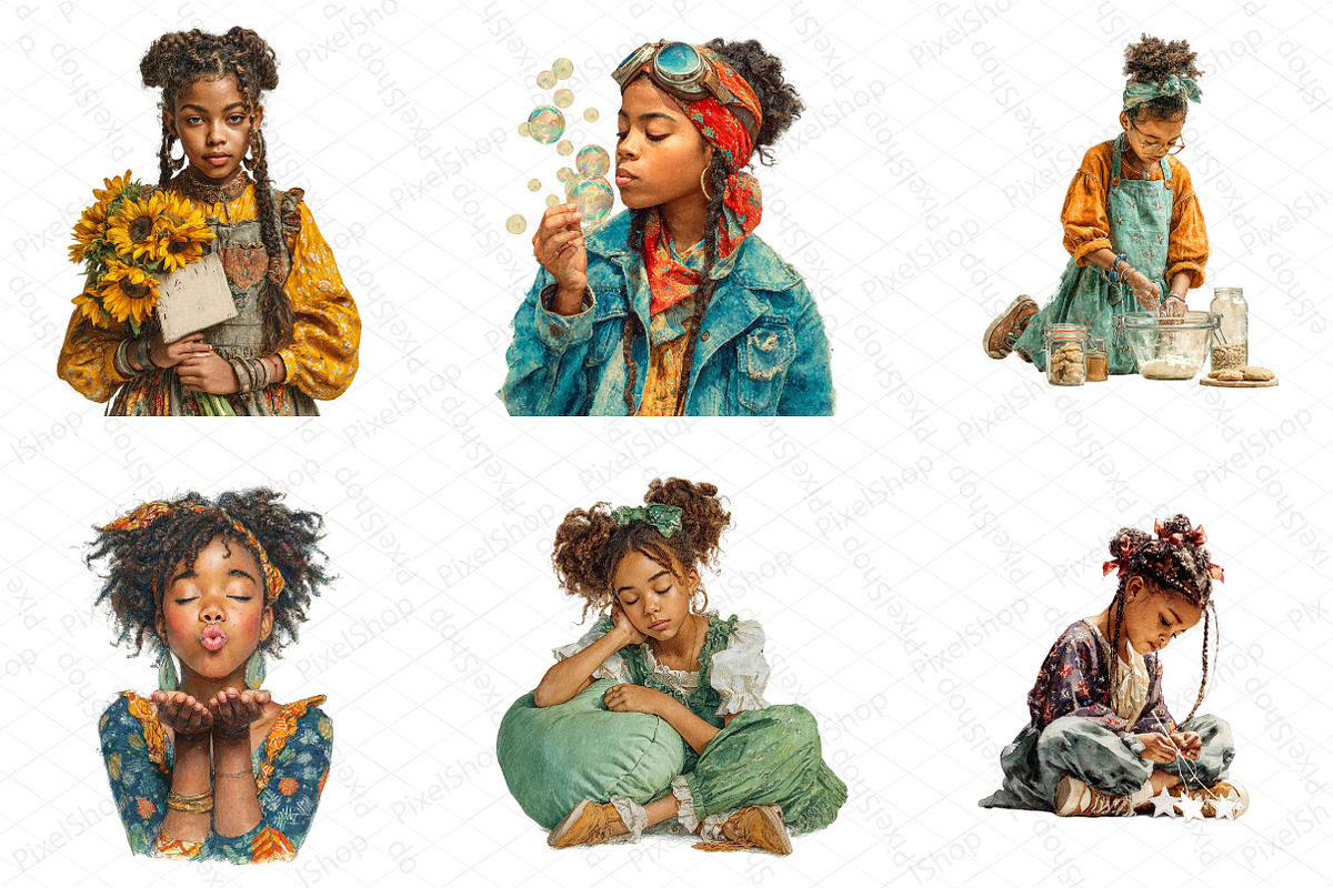 Little Girl Juneteenth Clipart, an Illustration by DreamPrint404 (Photo 5 of 5)