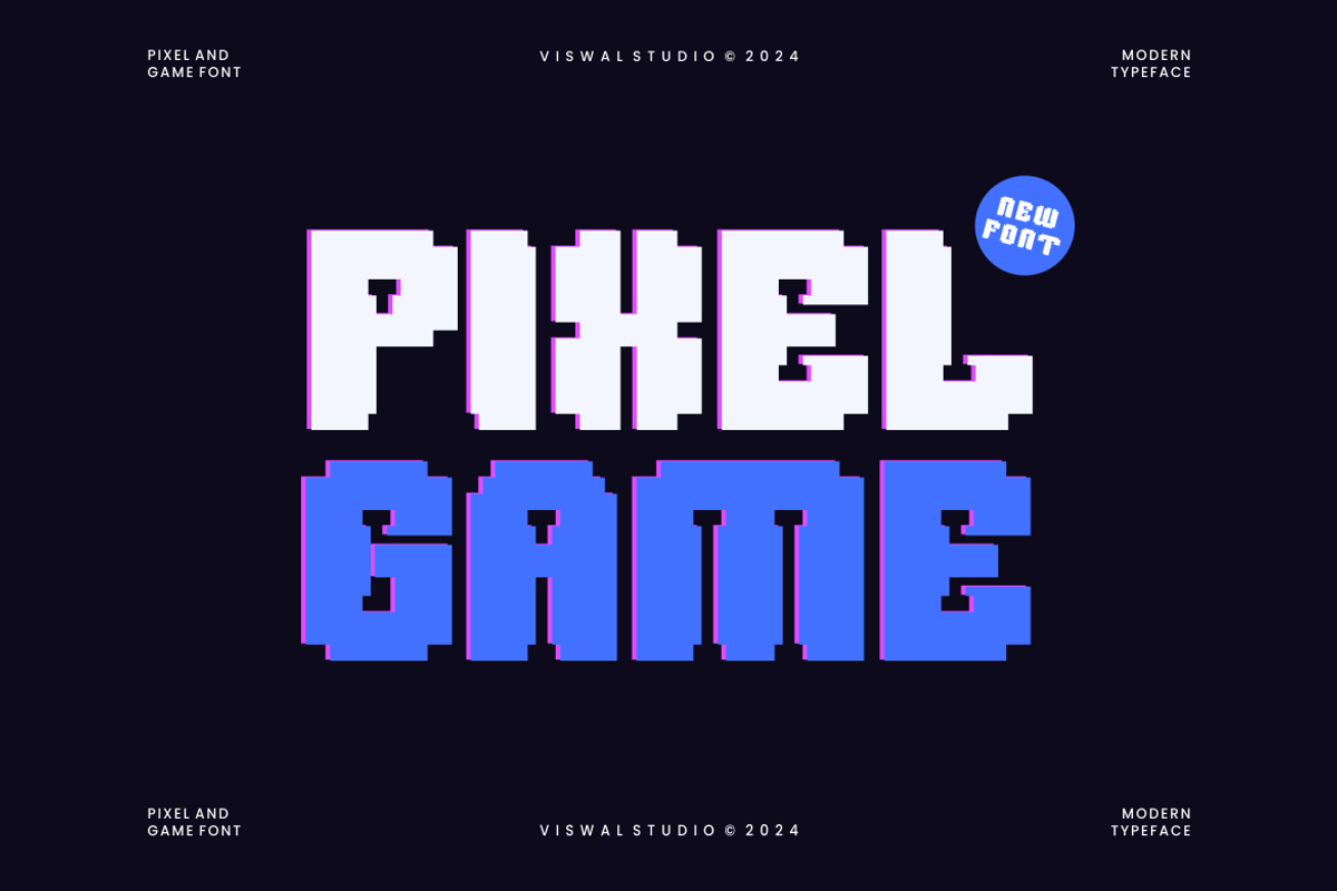 Pixelad - Modern Pixel Font, a Sans Serif Font by Viswal Studio (Photo 2 of 8)