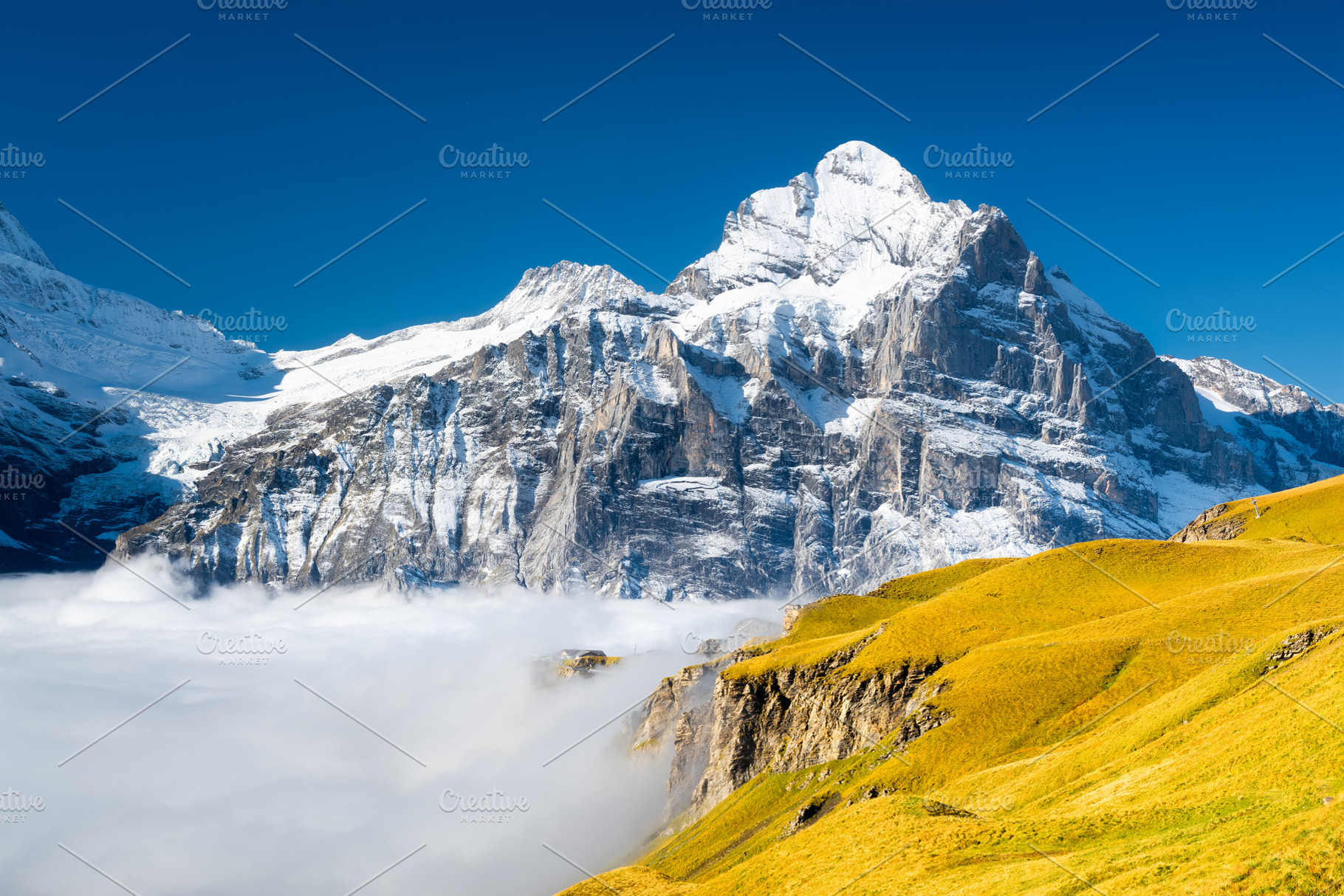 Mountain scene in the Switzerland, a Nature Photo by Landscape and travel