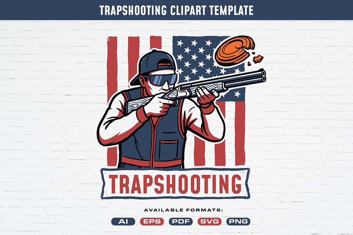 Trapshooting with American Flag Logo, a Sport Illustration by Guavanaboy (Photo 1 of 3)