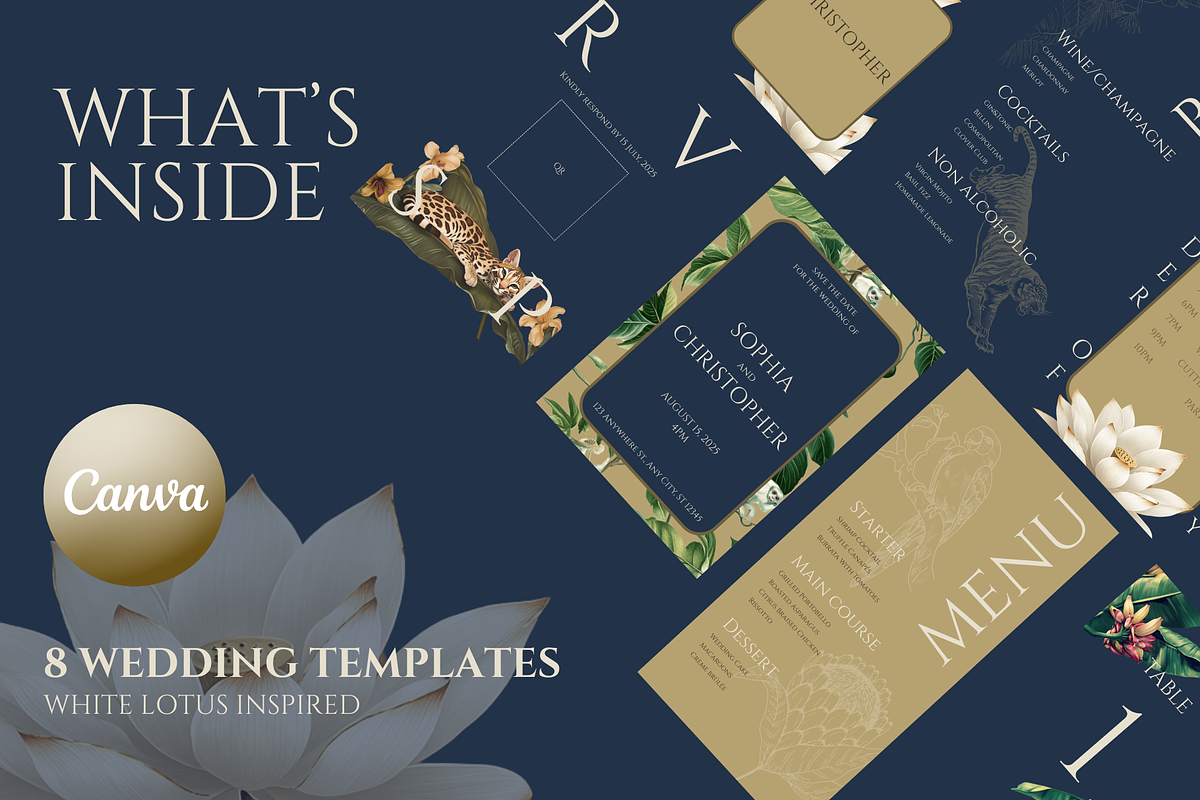 White Lotus wedding templates, a Templates & Theme by Roomoftemplates (Photo 1 of 7)