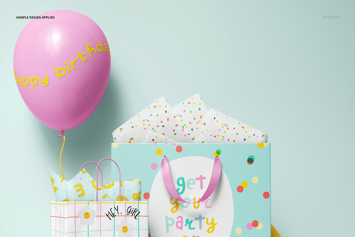 Paper Gift Bags Mockup Set, a Packaging Mockup by creatsy5 (Photo 4 of 8)