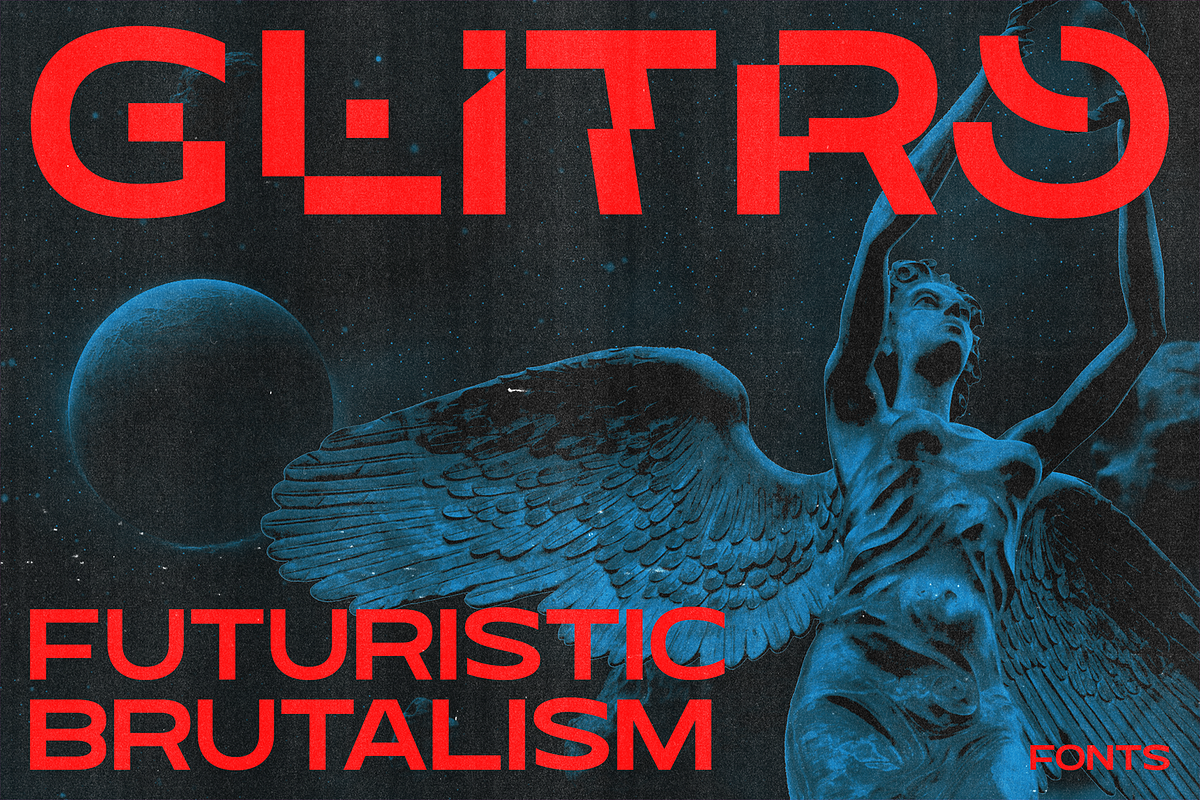 Glitro - Futuristic Glitch Fonts, a Sans Serif Font by Konstantine Studio (Photo 1 of 4)