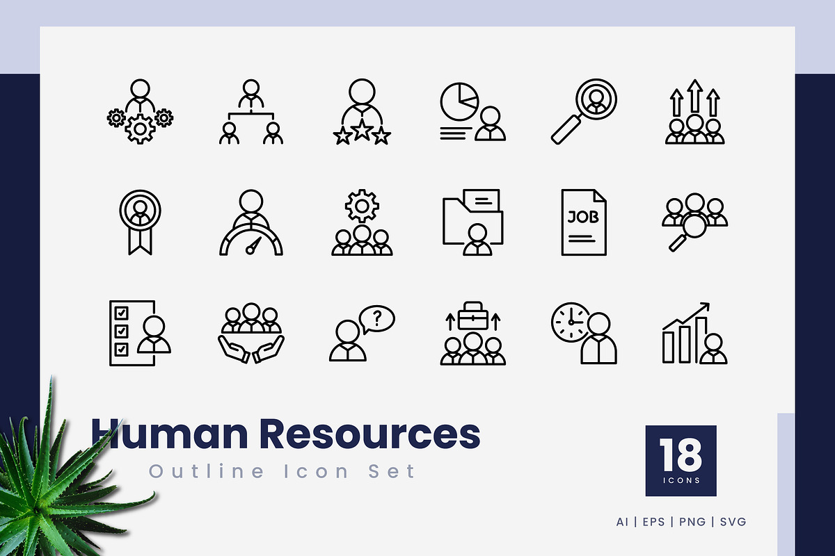 Human Resources Outline Icons, an Outline Icon by Zeer Graphic