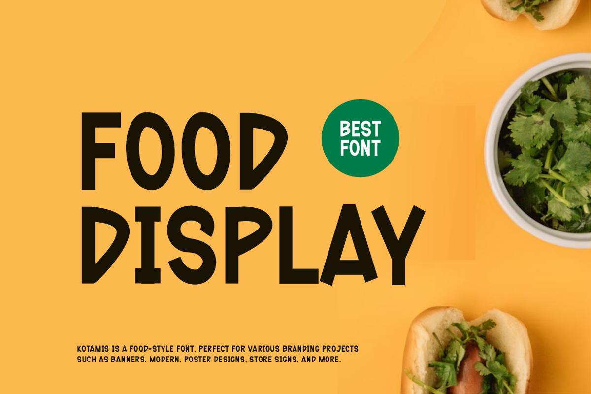 Kotamis - Food Display Font, a Handwritten Font by Iqsiart Studio (Photo 2 of 7)