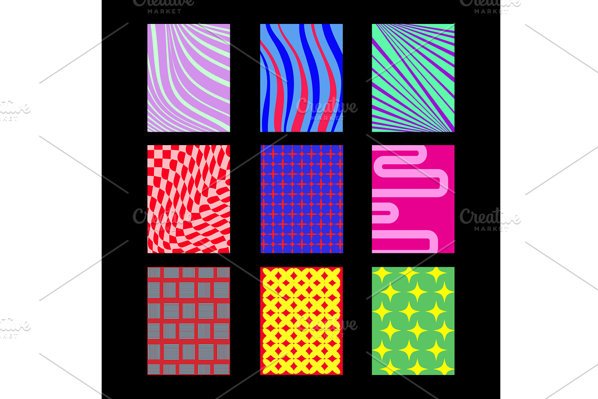 Collection of nine abstract, an Illustration by pikepicture