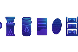 Various icons representing recycling, a Healthcare Illustration by ZinetroN