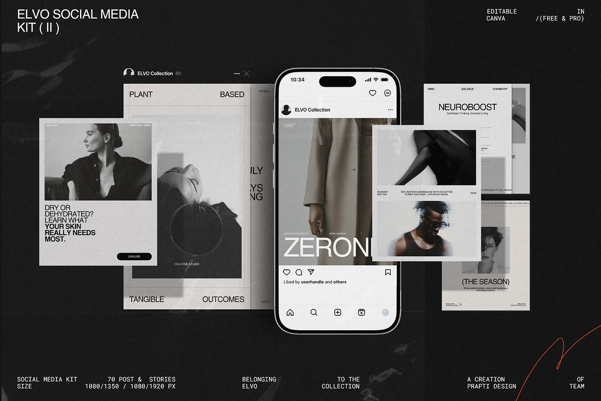 ELVO | Social Media Kit (II), a Social Media Template by Prapti Design (Photo 1 of 10)