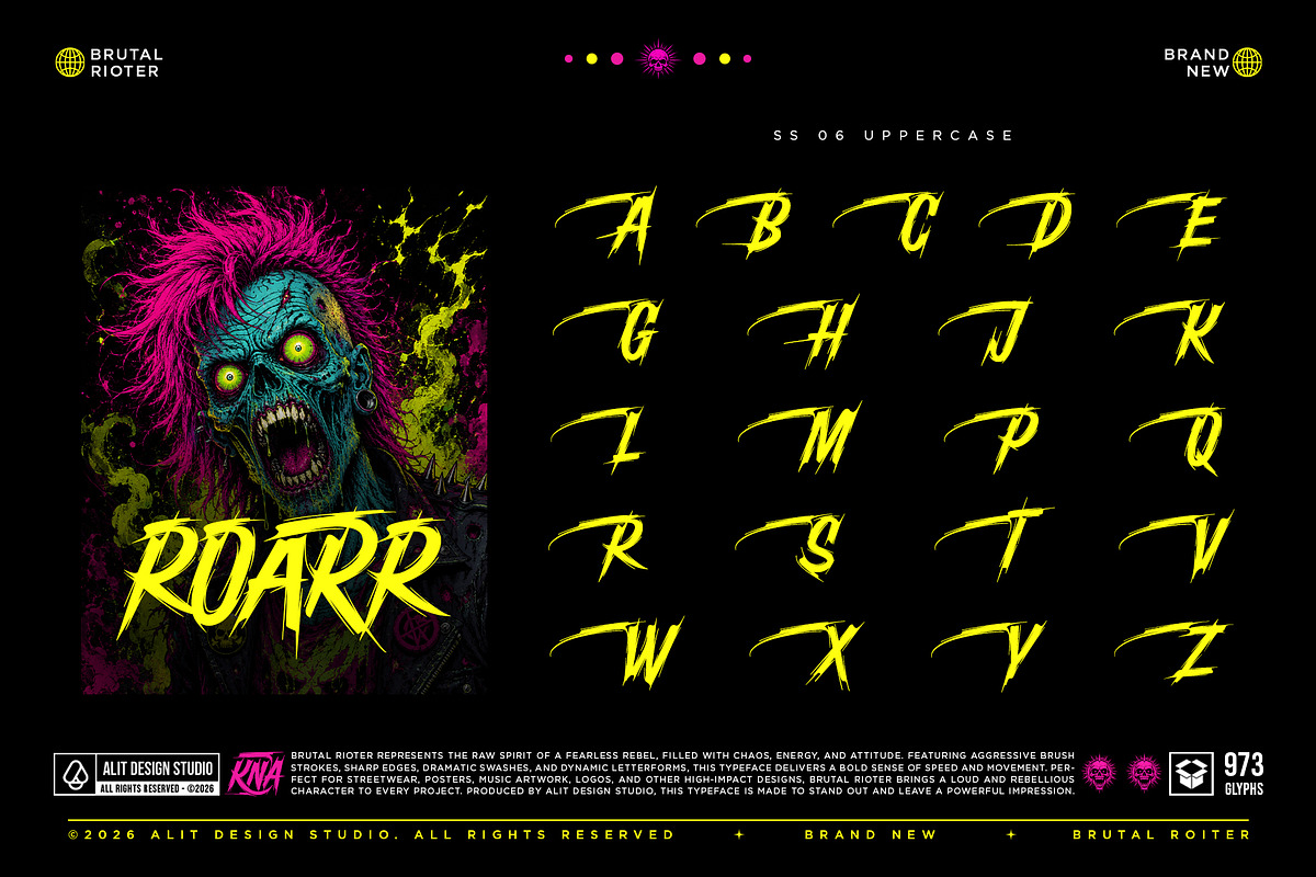 Brutal Rioter Typeface, a Script Font by alit design (Photo 8 of 20)