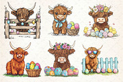 Easter Highland Cow Clipart, an Illustration by Dream Creation (Thumbnail 5 of 5)