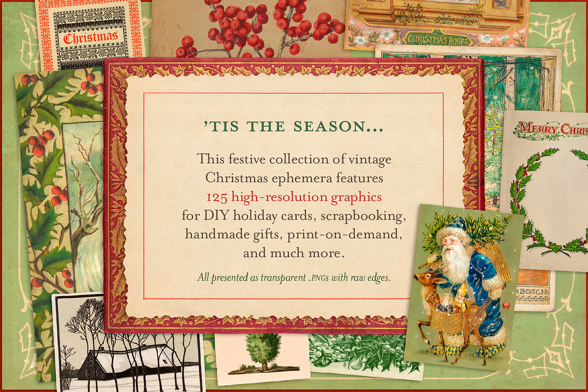 125 Vintage Christmas Ephemera, an Object Graphic by The Object Atlas (Photo 2 of 6)