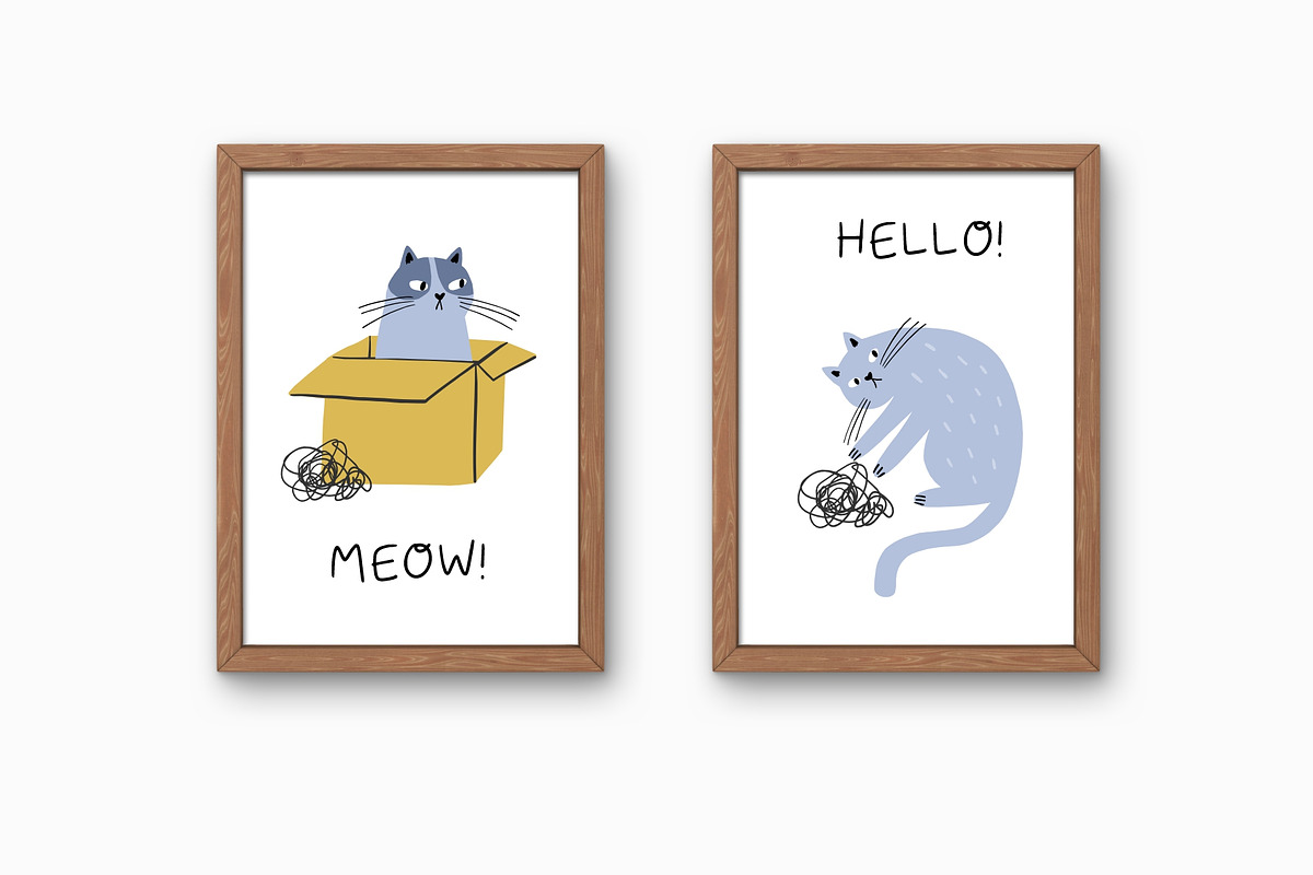 Funny Cats - vector clipart, a Decorative Illustration by Barkova Nadya (Photo 6 of 8)