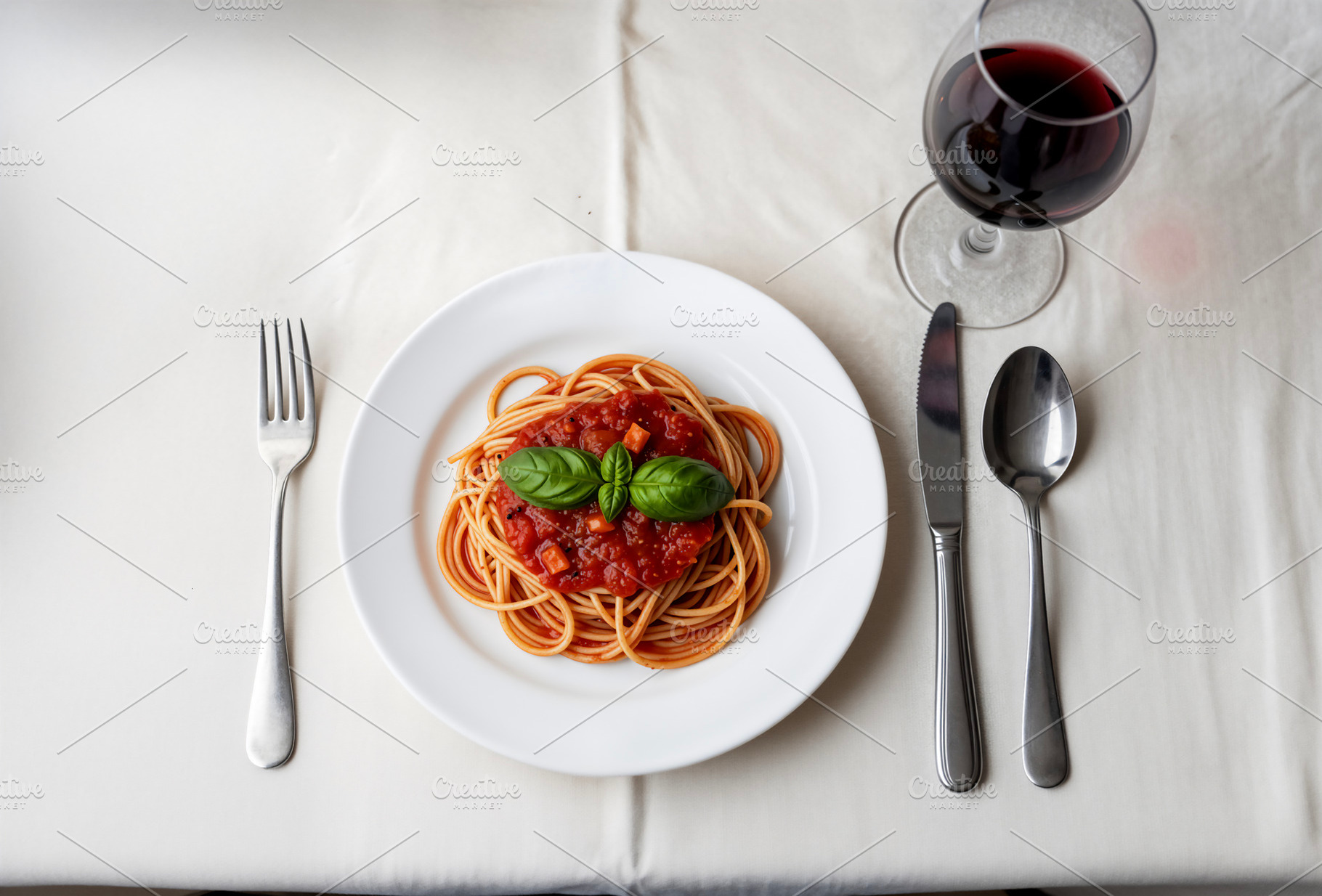 Spaghetti Pasta with Tomato Sauce, a Photo by rarrarorro