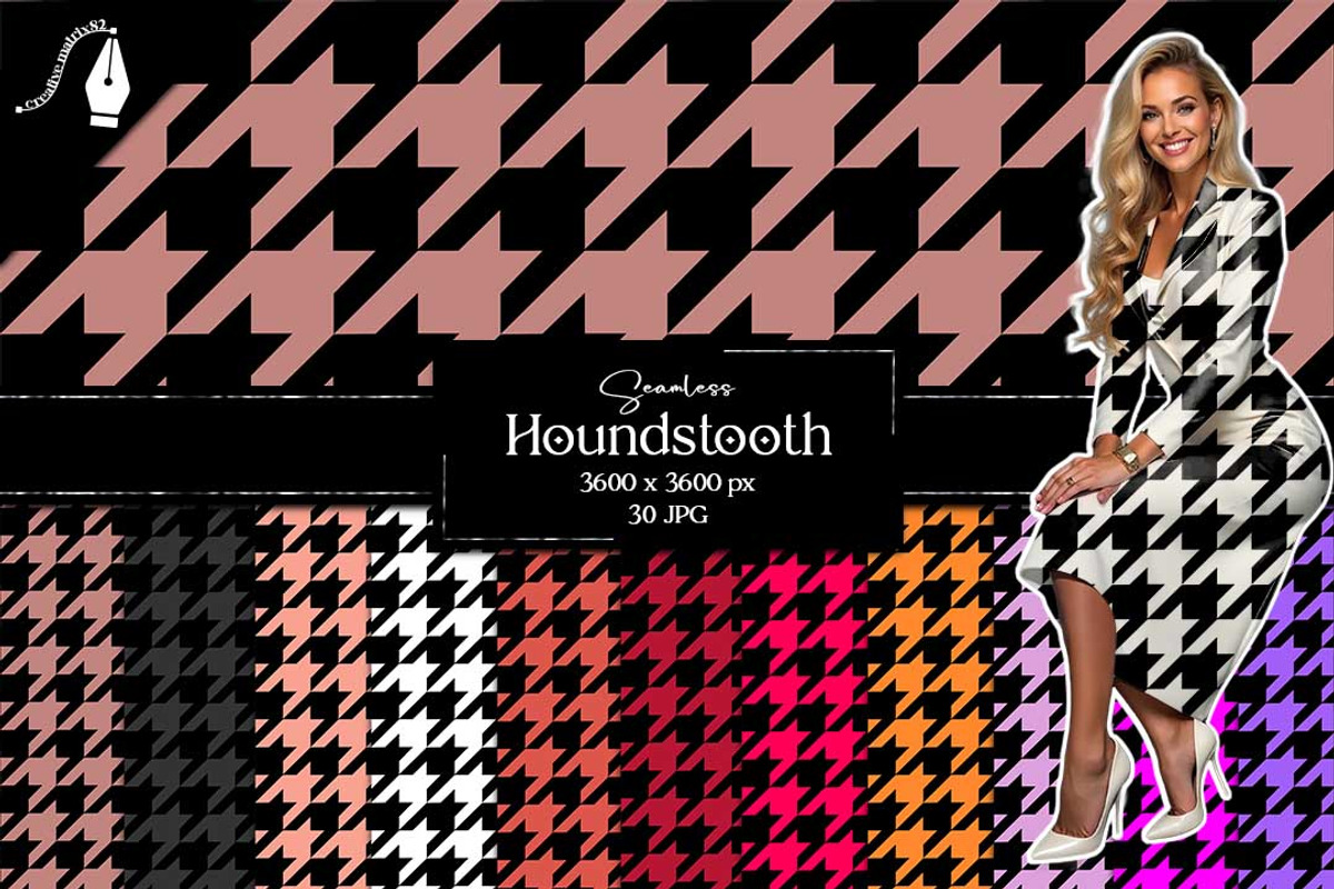 Houndstooth Seamless Patterns, a Texture Graphic by Creative Matrix82 (Photo 1 of 7)