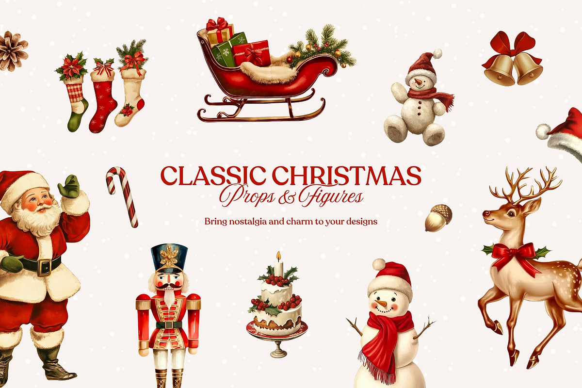 Vintage Christmas Collage Elements, an Object Graphic by Design Alchemy Studio (Photo 5 of 10)