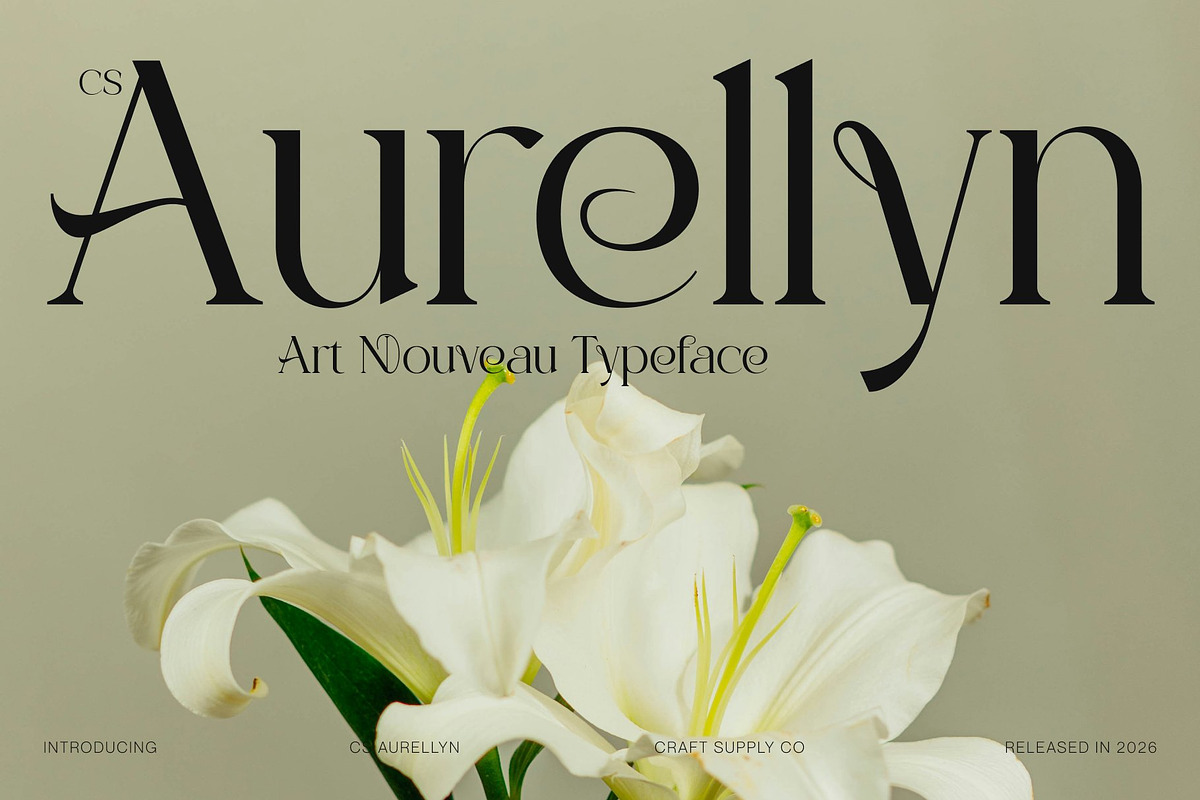 CS Aurellyn – Art Nouveau Font, a Serif Font by Craft Supply Co. (Photo 1 of 8)