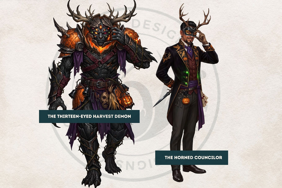 The Thirteenth Night Grimhollow Tale, a Seasonal Illustration by ThatsDesignArt (Photo 10 of 17)