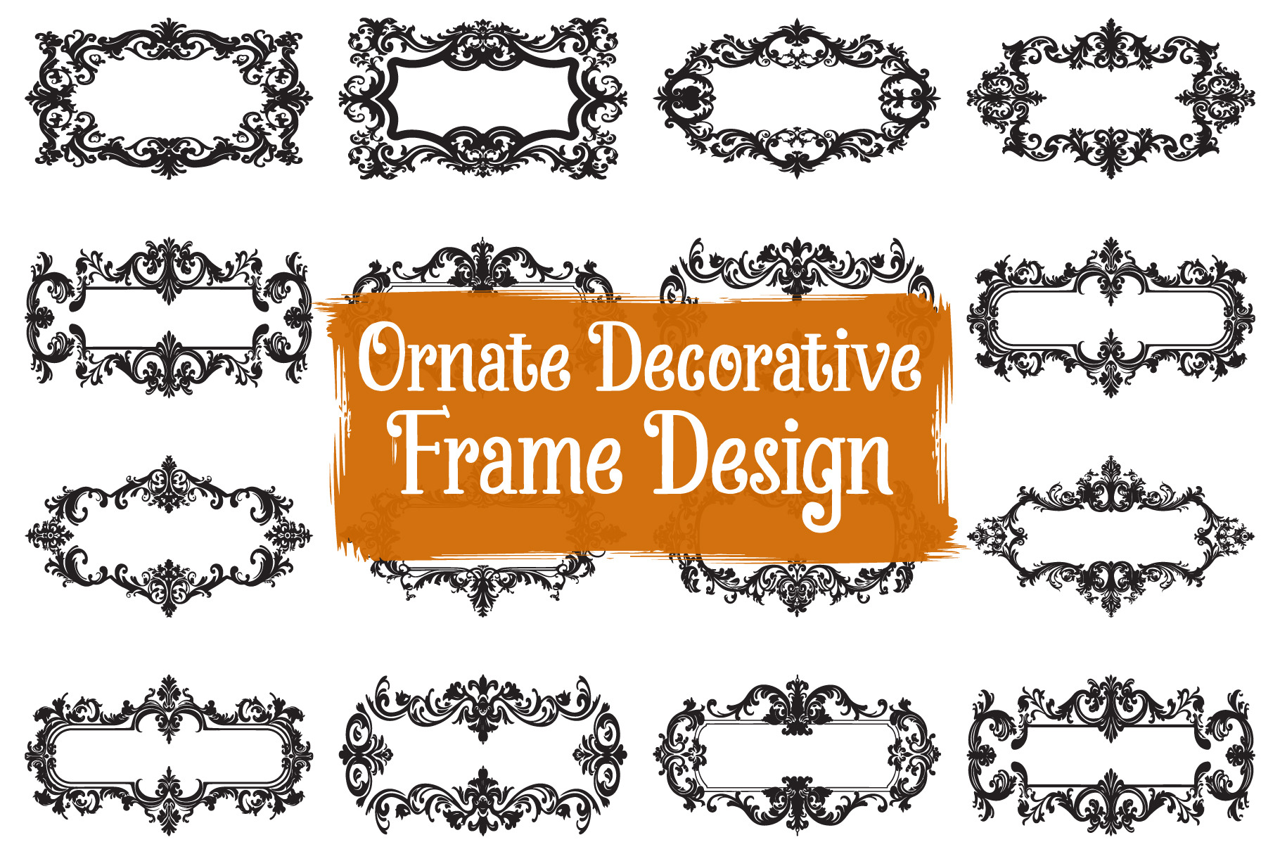 Luxury Ornamental Border Frame Set, an Illustration by Designs_River