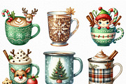 Christmas Coffee Cup Clipart, an Illustration by Craft Nest (Thumbnail 2 of 6)