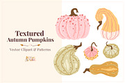 Textured Autumn Pumpkins collection, a Seasonal Illustration by Svitlana Kharchuk (Thumbnail 1 of 12)