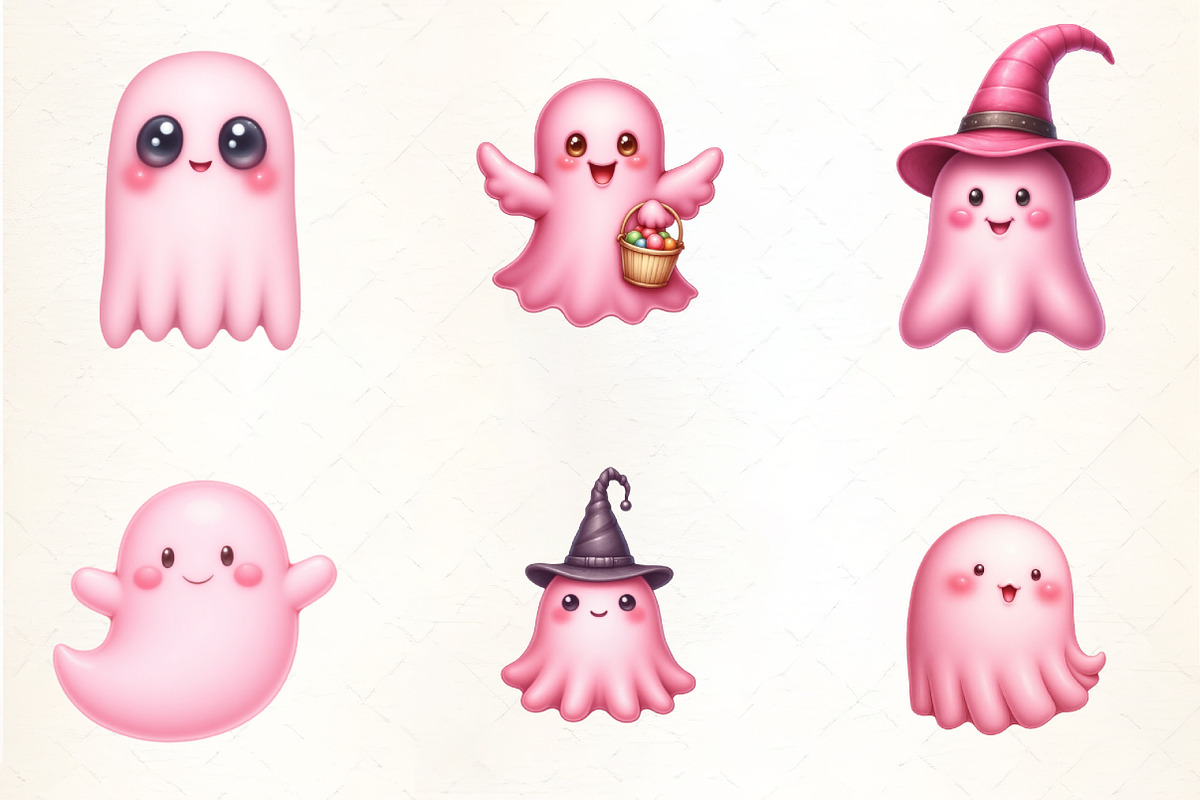 Halloween Pink Ghost, an Illustration by CrexoraLab (Photo 3 of 5)