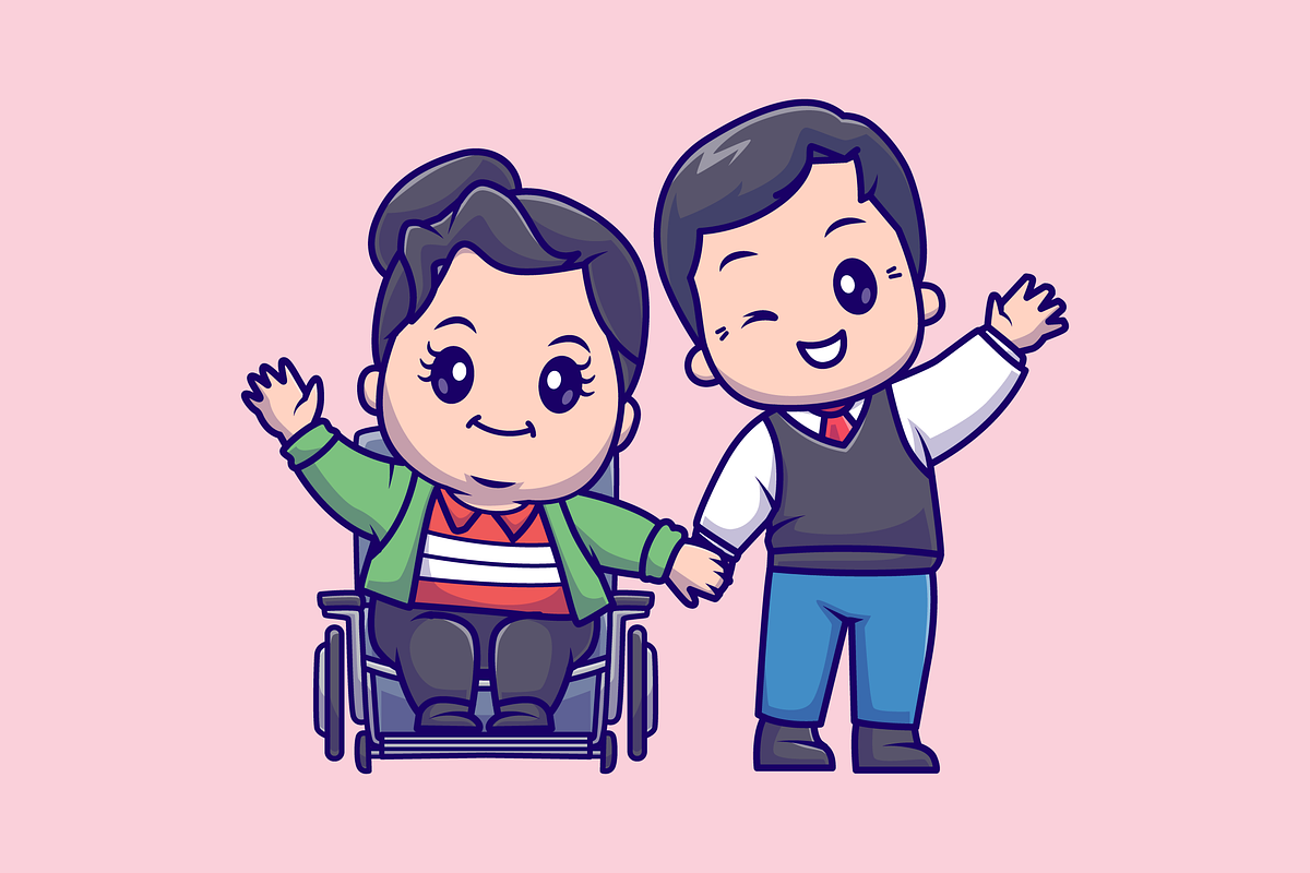 Cute Parent Couple Holding Hand, a Person Illustration by Catalyst Labs