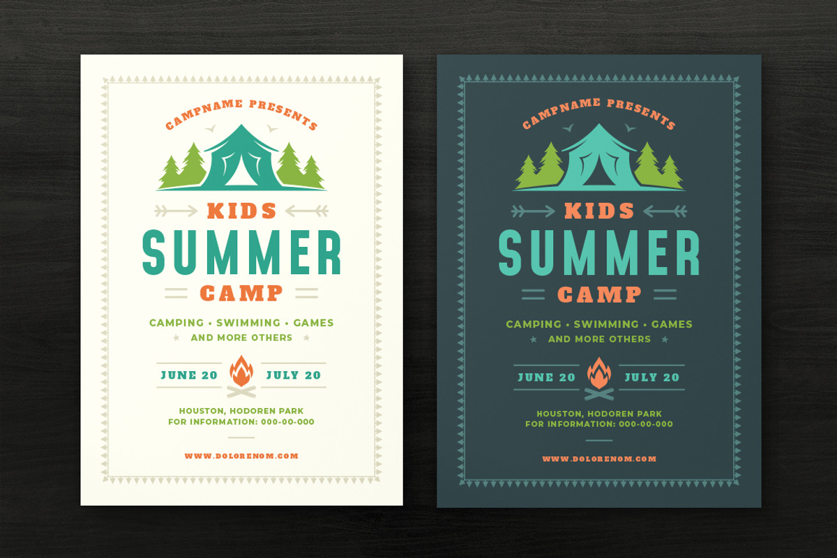 Kids Summer Camp Flyer Template, a Flyer Template by Vasya Kobelev (Photo 1 of 3)