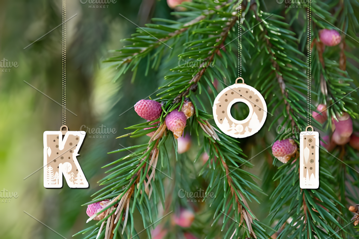 Christmas Alphabet Baubles SVG, an Object 3D Model by Coco Bloom (Photo 2 of 6)