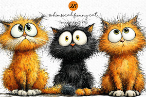 Whimsical Funny Cat PNG, a Seasonal Illustration by Craft Nest