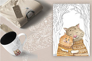 Cute animals in warm winter fabric, an Animal Illustration by Love Watercolor Store (Thumbnail 8 of 8)