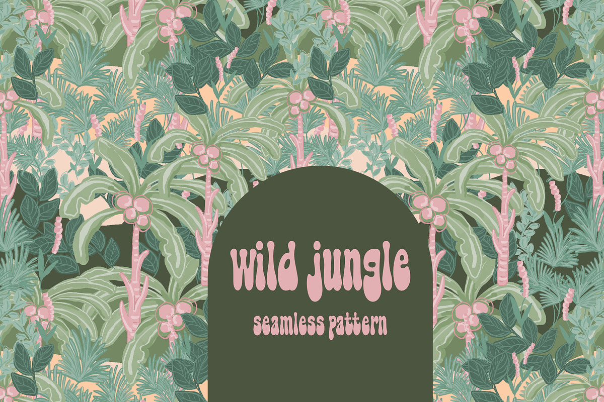 Wild tropical jungle palm pattern, a Pattern Graphic by Cotton Melon pattern Shop (Photo 1 of 5)