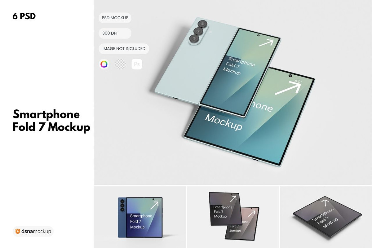 Smartphone Galaxy Z Fold 7 Mockup, an Android Mockup by DSNA Mockup