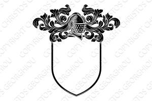 Coat of Arms Crest Knight Family, a Decorative Illustration by Christos Georghiou