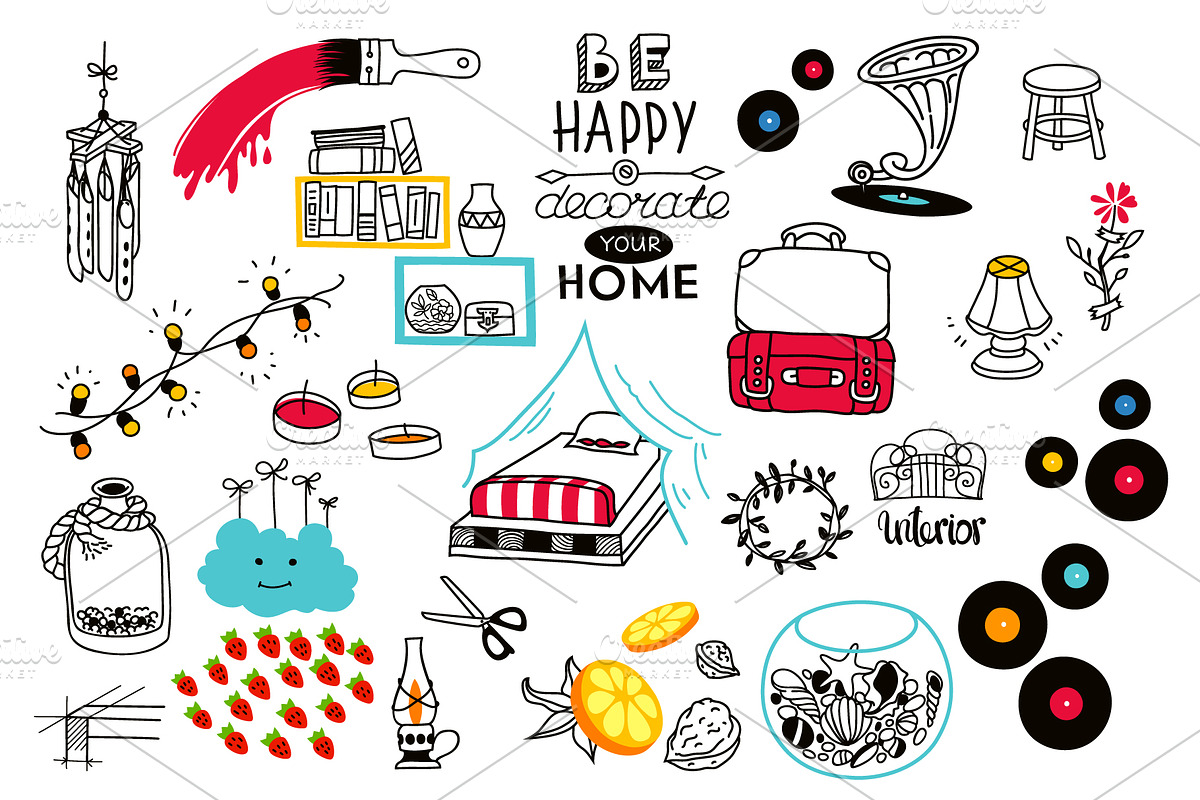 Home Decor and Interior Doodles, a Decorative Illustration by Adiemus (Photo 2 of 4)