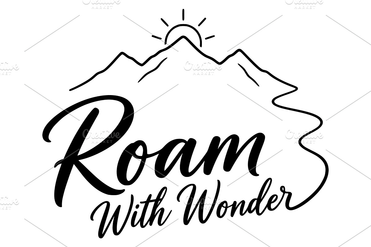 Roam With Wonder Mountain Line Art, an Object Illustration by Ghagra (Photo 2 of 7)