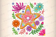 Retro Floral Summer Png, Preppy Star, an Illustration by CreationArt (Thumbnail 2 of 5)