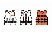 Life Jacket Safety Vector Icon Set, an Object Graphic by Artonix (Thumbnail 2 of 3)