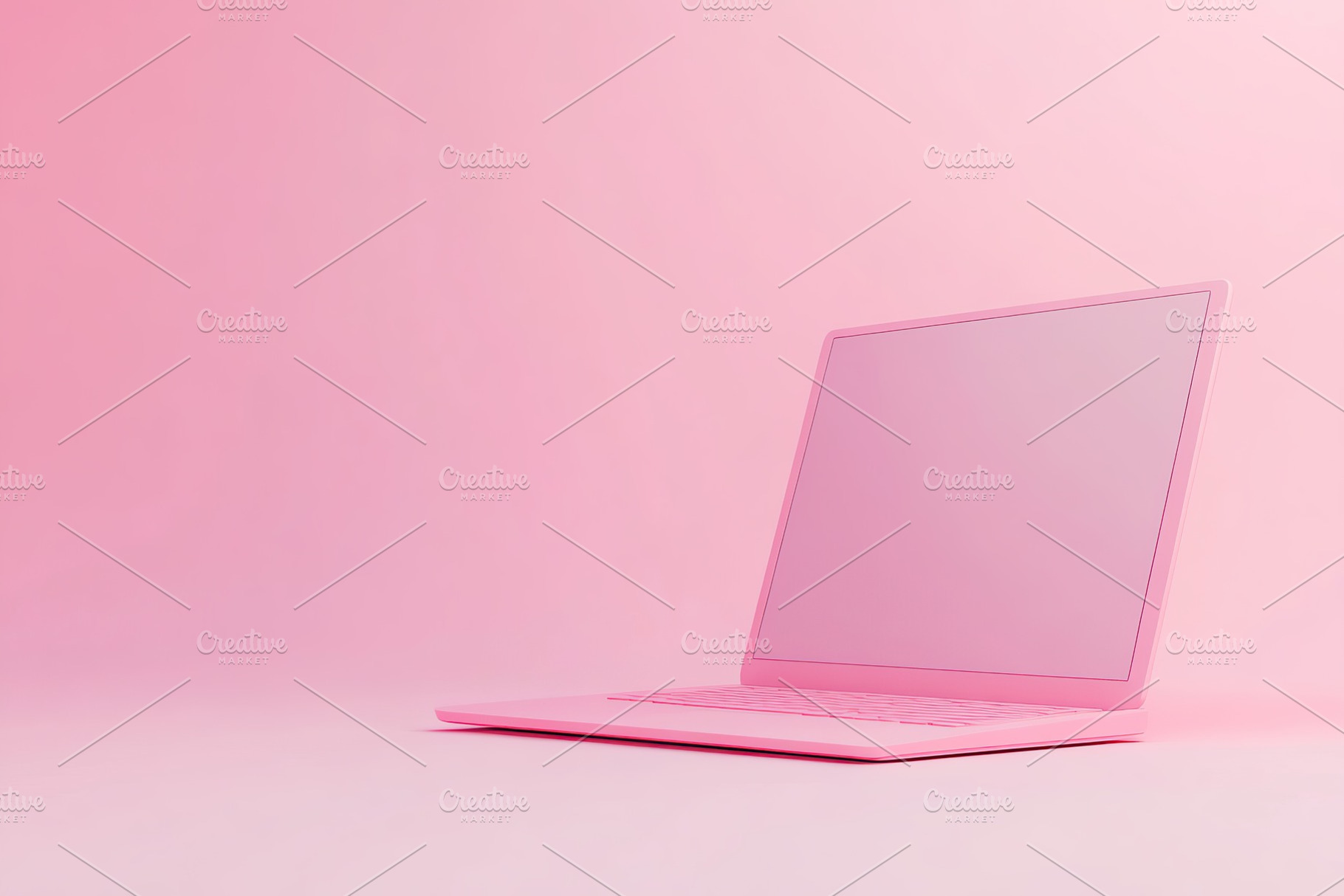 Laptop painted in pastel pink color, a Photo by AlyaAnd