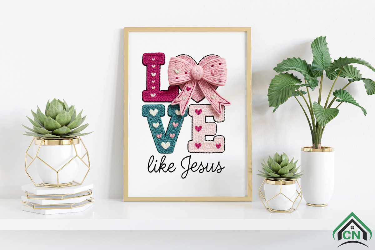 Love Like Jesus Faux Crochet PNG, an Illustration by Craft Nest (Photo 3 of 4)
