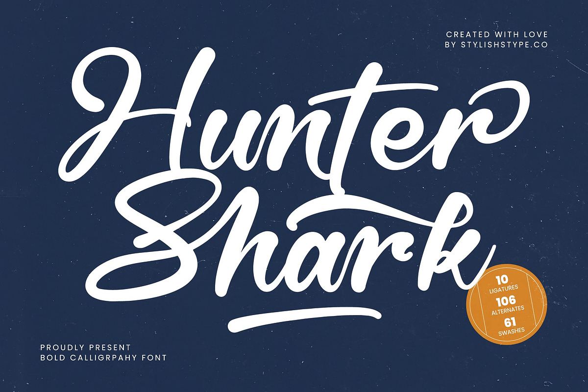 Hunter Shark Bold Calligraphy Font, a Script Font by stylishtype.co (Photo 1 of 20)