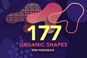 177 Procreate organic shapes brushes, a Brush Add-On by Endete & Mazak brushes (Thumbnail 1 of 5)