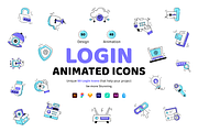 Animated Login Icons, a Duotone Icon by Vectors Market (Thumbnail 1 of 7)