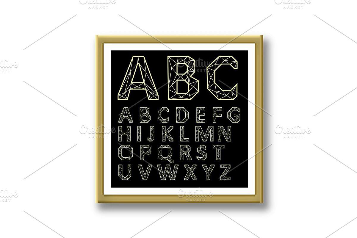 Vector Alphabet Set. Golden letters, an Outline Icon by RODINA (Photo 2 of 3)