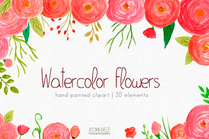 watercolor flowers clipart