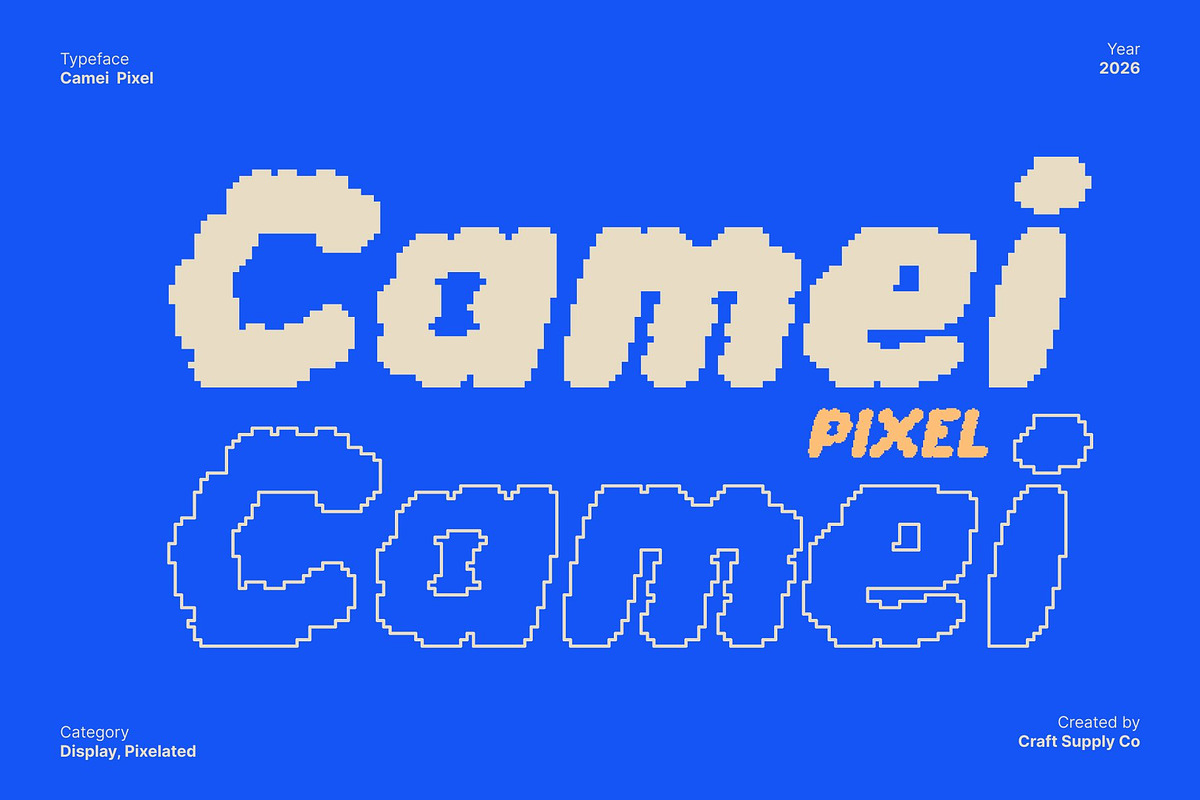 Camei Pixel, a Sans Serif Font by Craft Supply Co. (Photo 1 of 8)