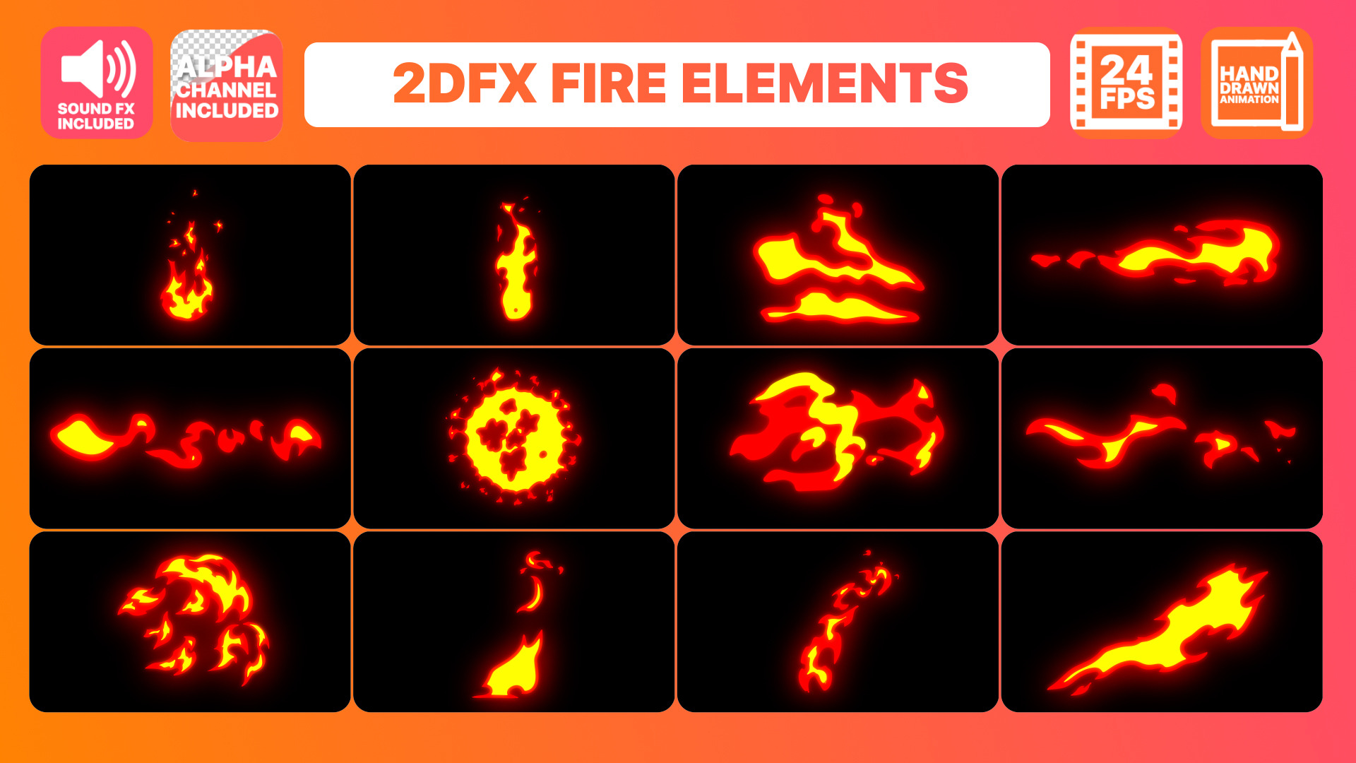 Hand Drawn Fire Elements Pack, a Graphic by FlashFXbox | Creative Market