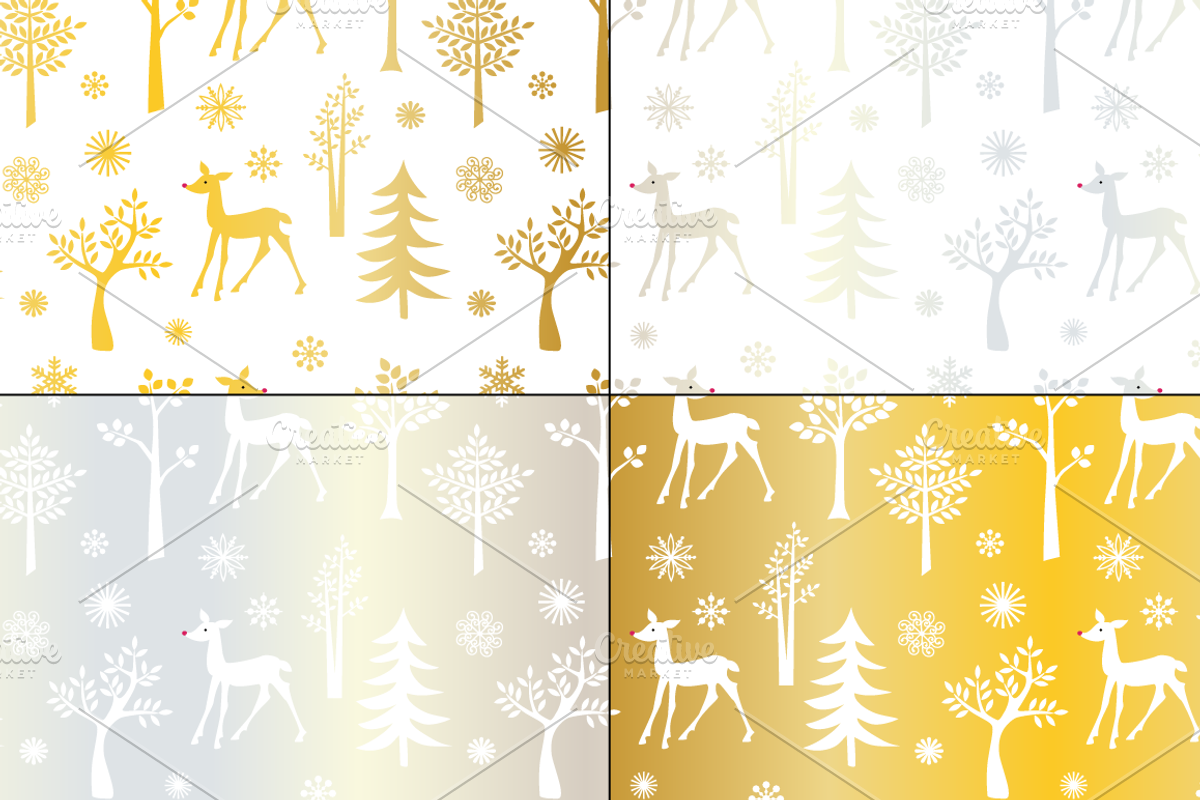 Silver & Gold Holiday Patterns preview 4