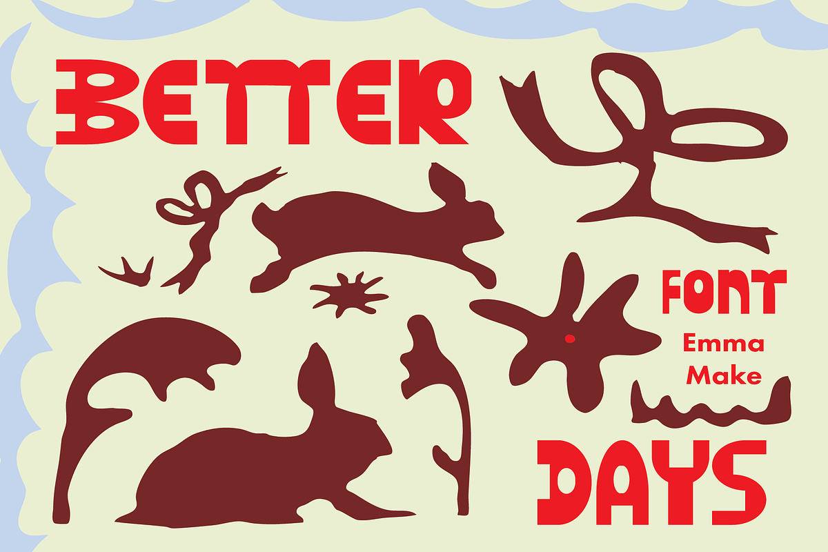 Font and Illustrations - Better Days, a Sans Serif Font by Emma Make