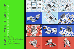 Laptop Screen Website Mockup