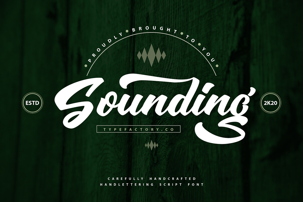 Sounding - Handlettering Script Font, a Script Font by Typefactoryco (Photo 1 of 9)